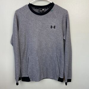 Under Armour Sweater Mens M Gray Long Sleeve Crewneck Unstoppable Double‎ Knit
